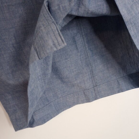 Talbots Blue Newport Chambray Button Front Skirt - Picture 4 of 8